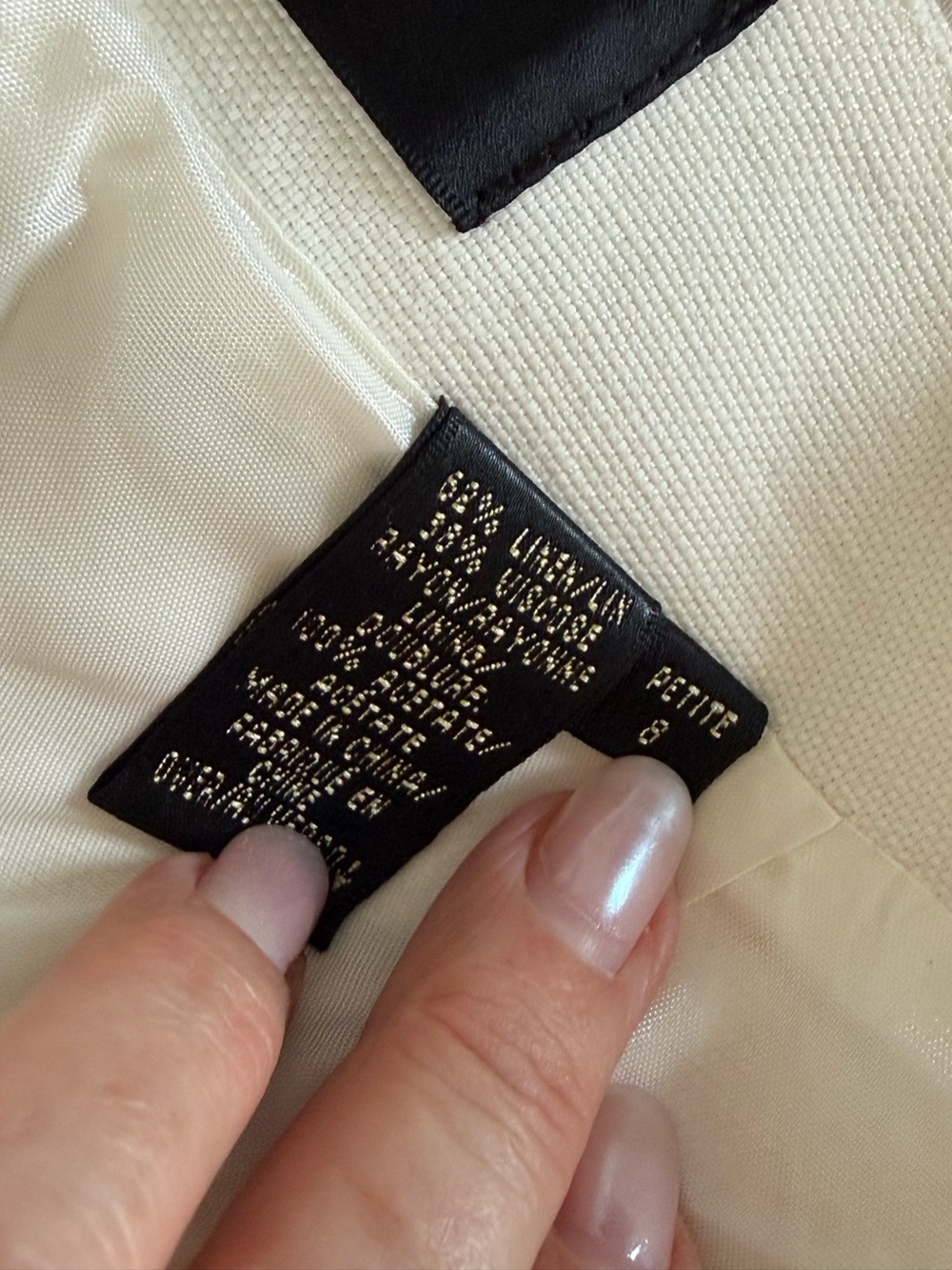 Dana Buchman dressy Cream Textured Pants - Picture 6 of 9
